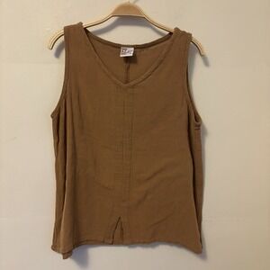 Oh My Gauze Tank 100% Cotton Lagenlook 1 Small/Medium Brown - Desc